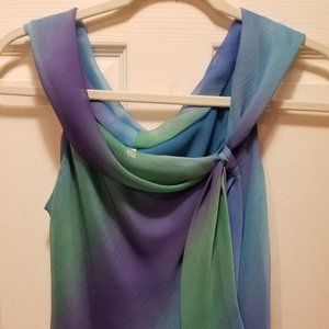 Beautiful Blue, Green & Purple Blouse by M. Kalan - Size S